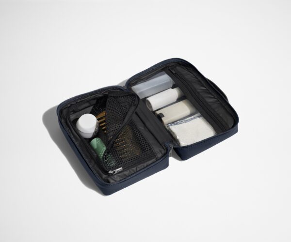 The Small Toiletry Bag in Navy Blue - Image 2